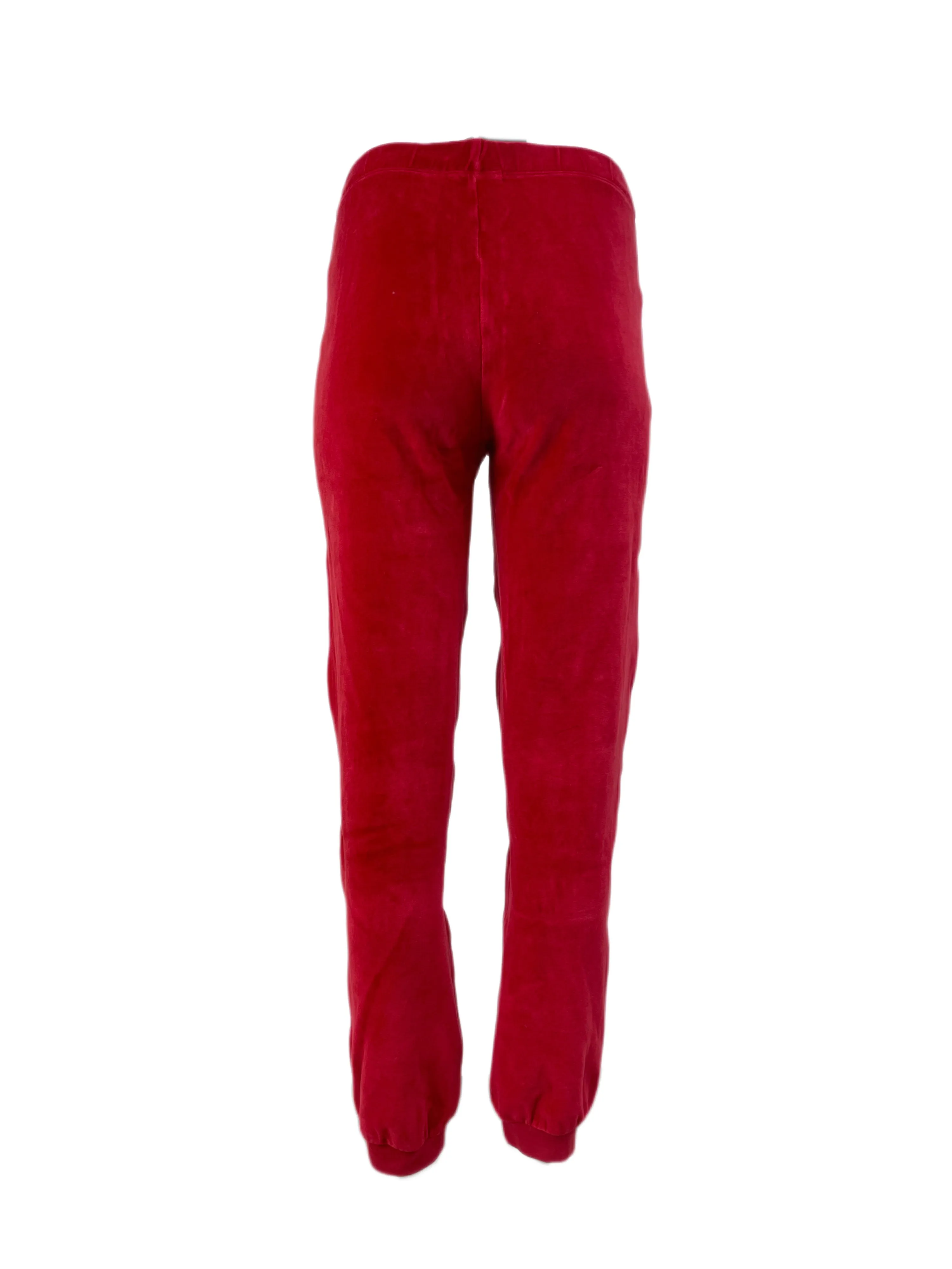 SUZIE KONDI Women's Crimson Velour Slim Harem Pants #SK1908 XS NWT