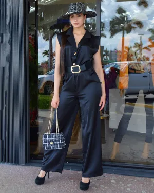Thats My Type Belted Jumpsuit Black