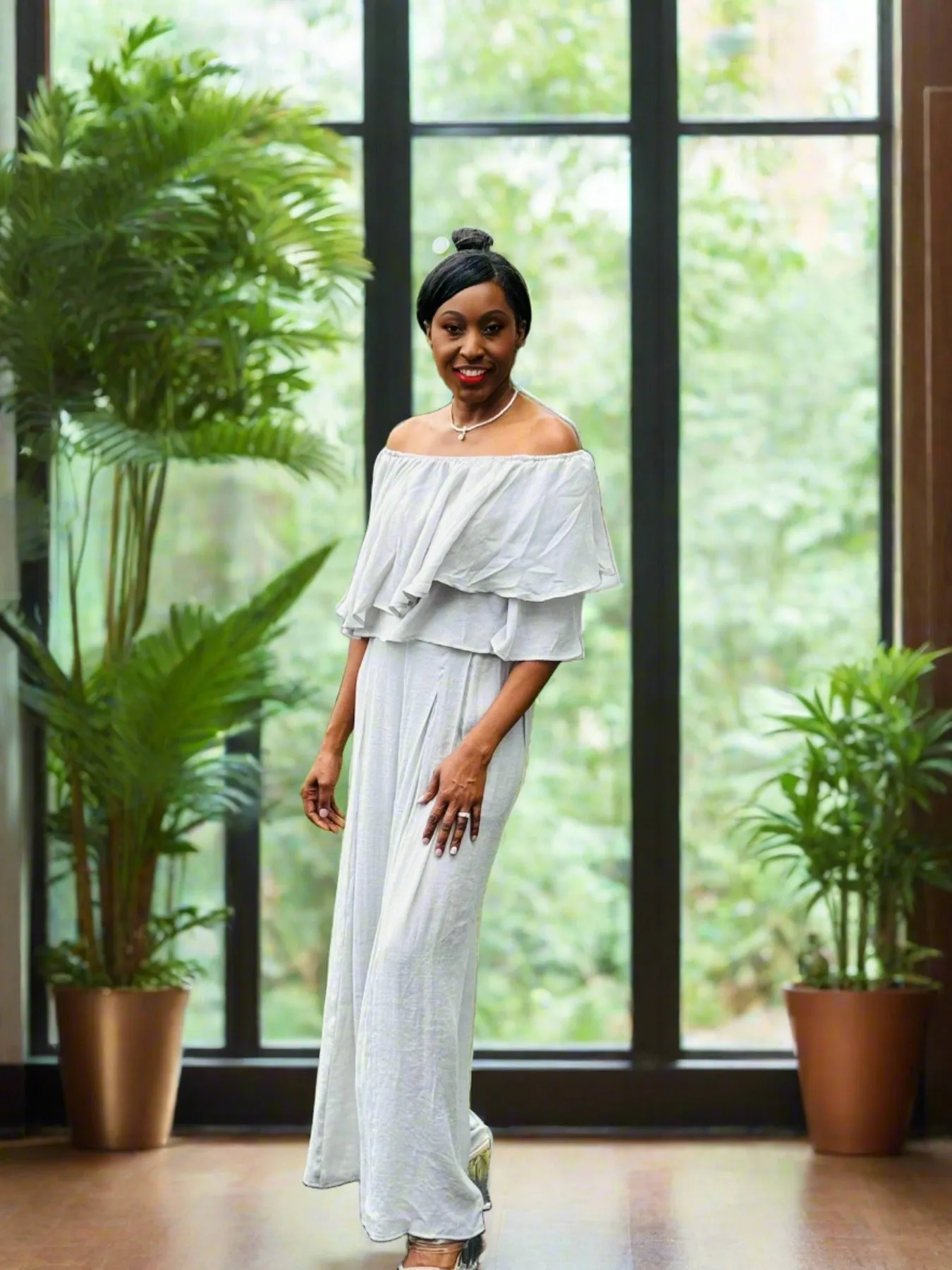 The Posh Palazzo Pant Set Gray