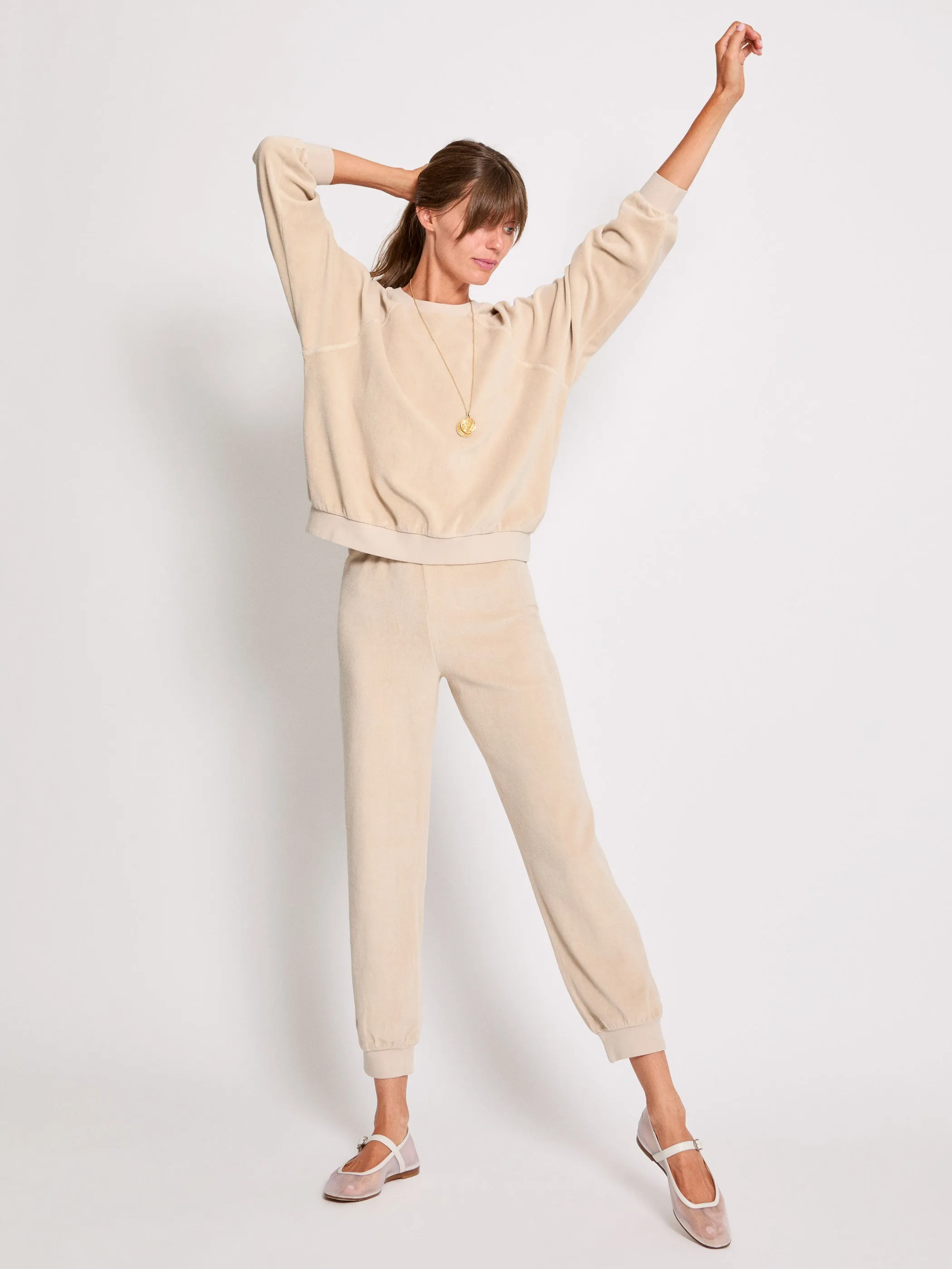 The Tinos Slim Track Pants in Velour