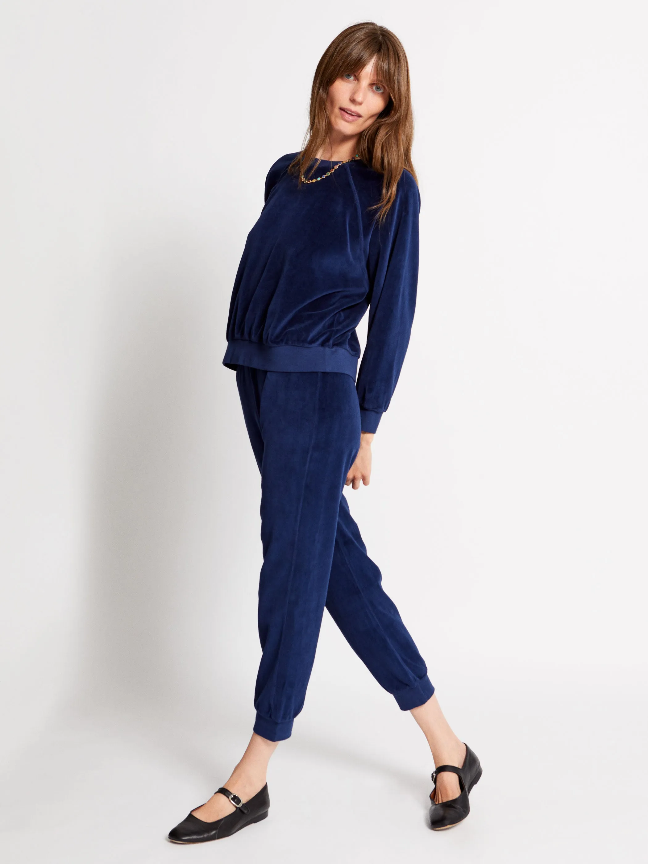 The Tinos Slim Track Pants in Velour
