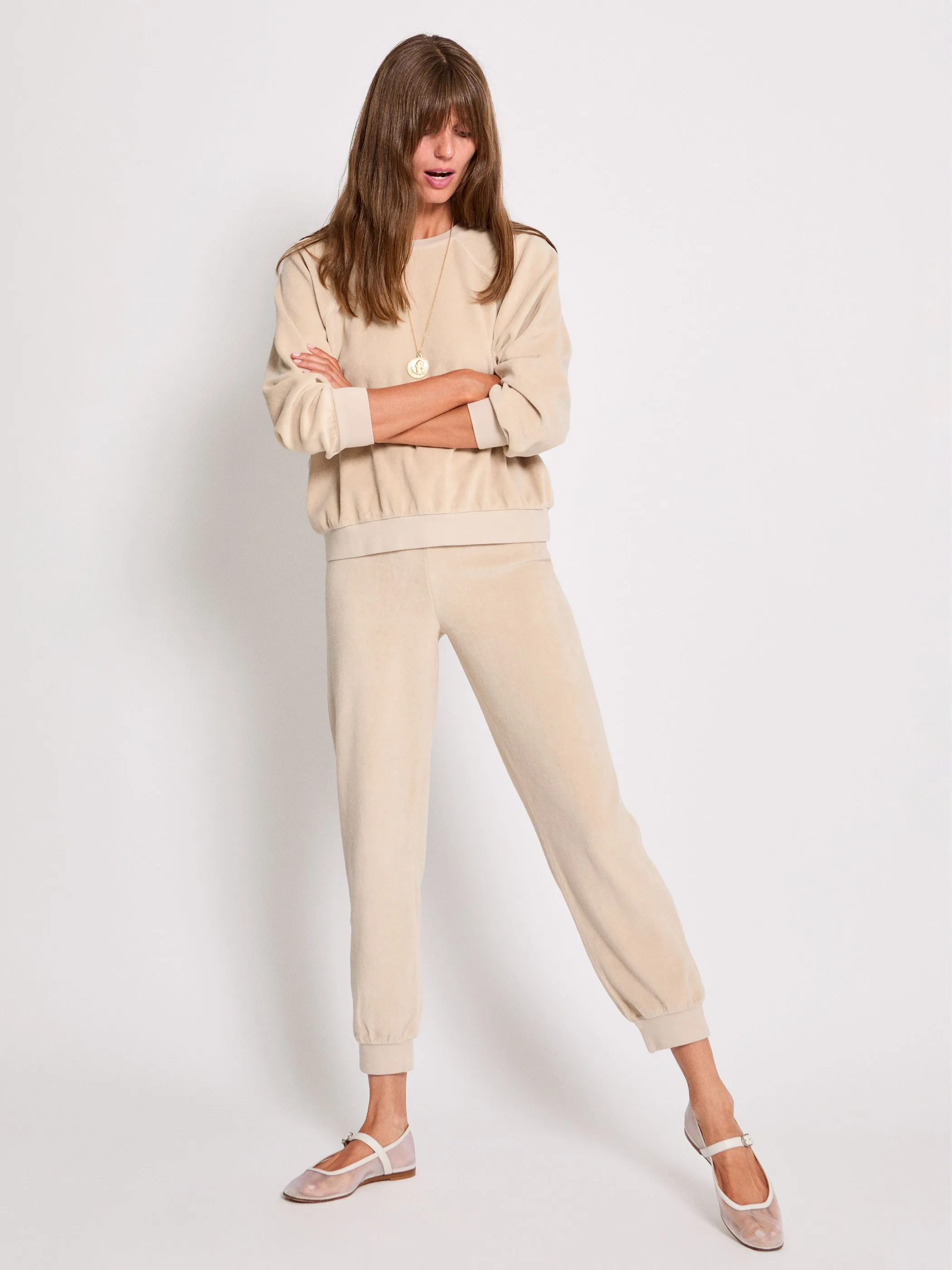 The Tinos Slim Track Pants in Velour