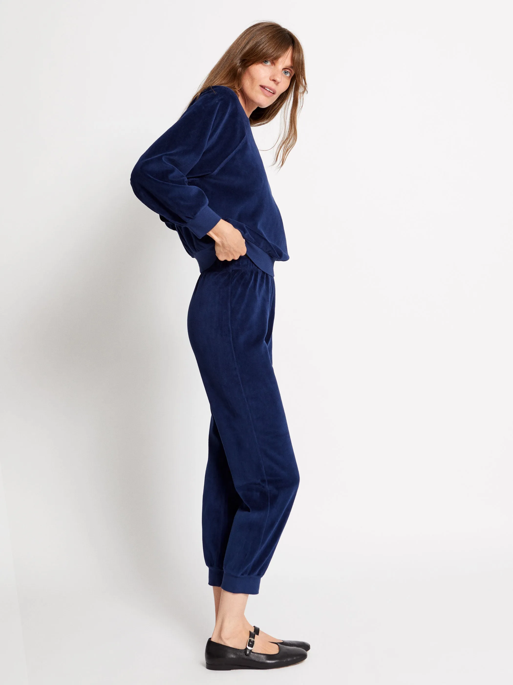 The Tinos Slim Track Pants in Velour