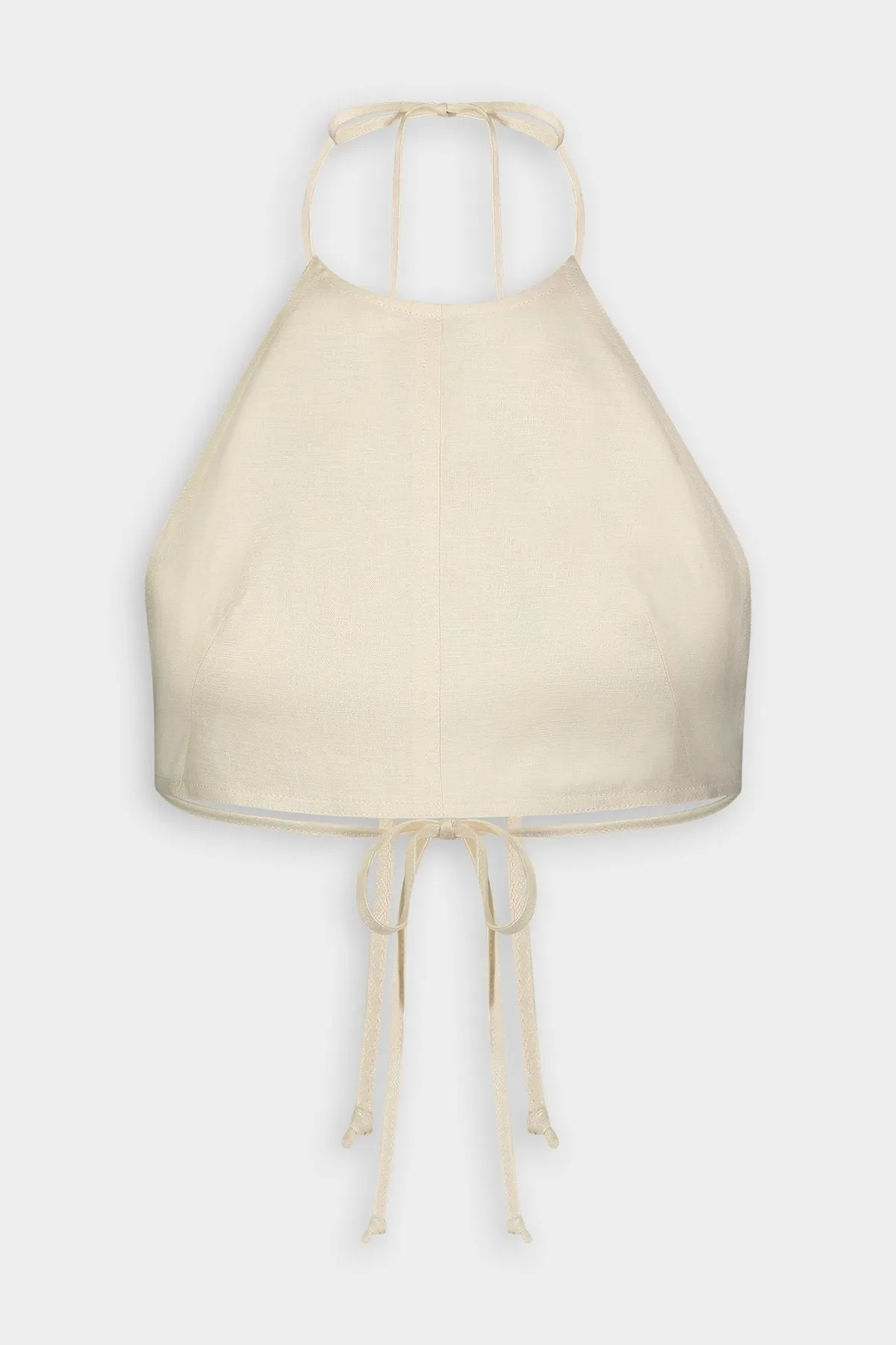 Tie Halter Crop Top in Cream