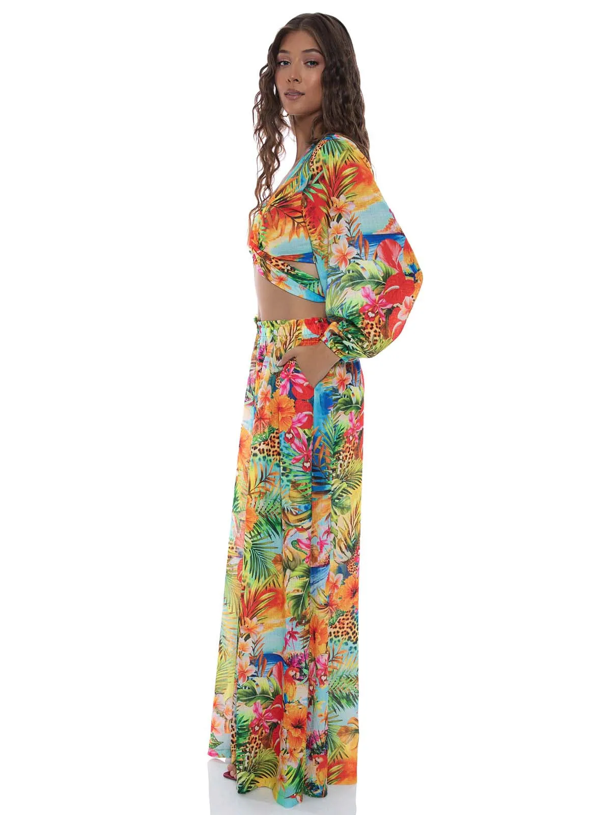 Tie Multi Way Crop-Palazzo Pant ::RET