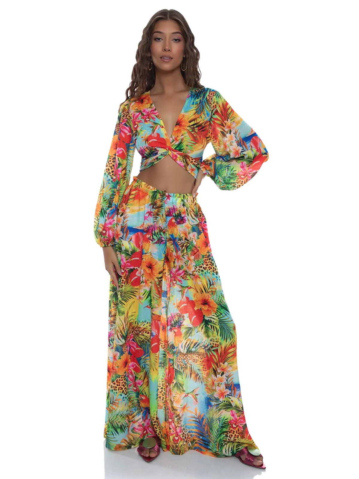 Tie Multi Way Crop-Palazzo Pant ::RET