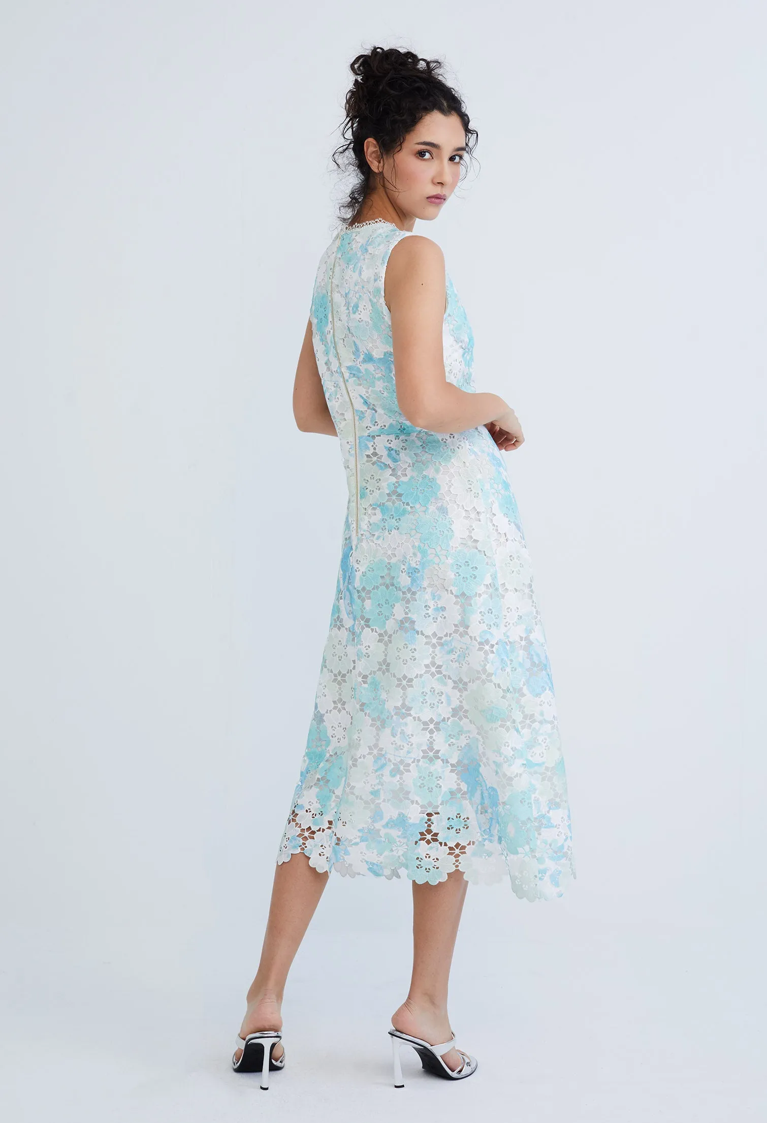 Tiffany Guipure Floral Lace Dress