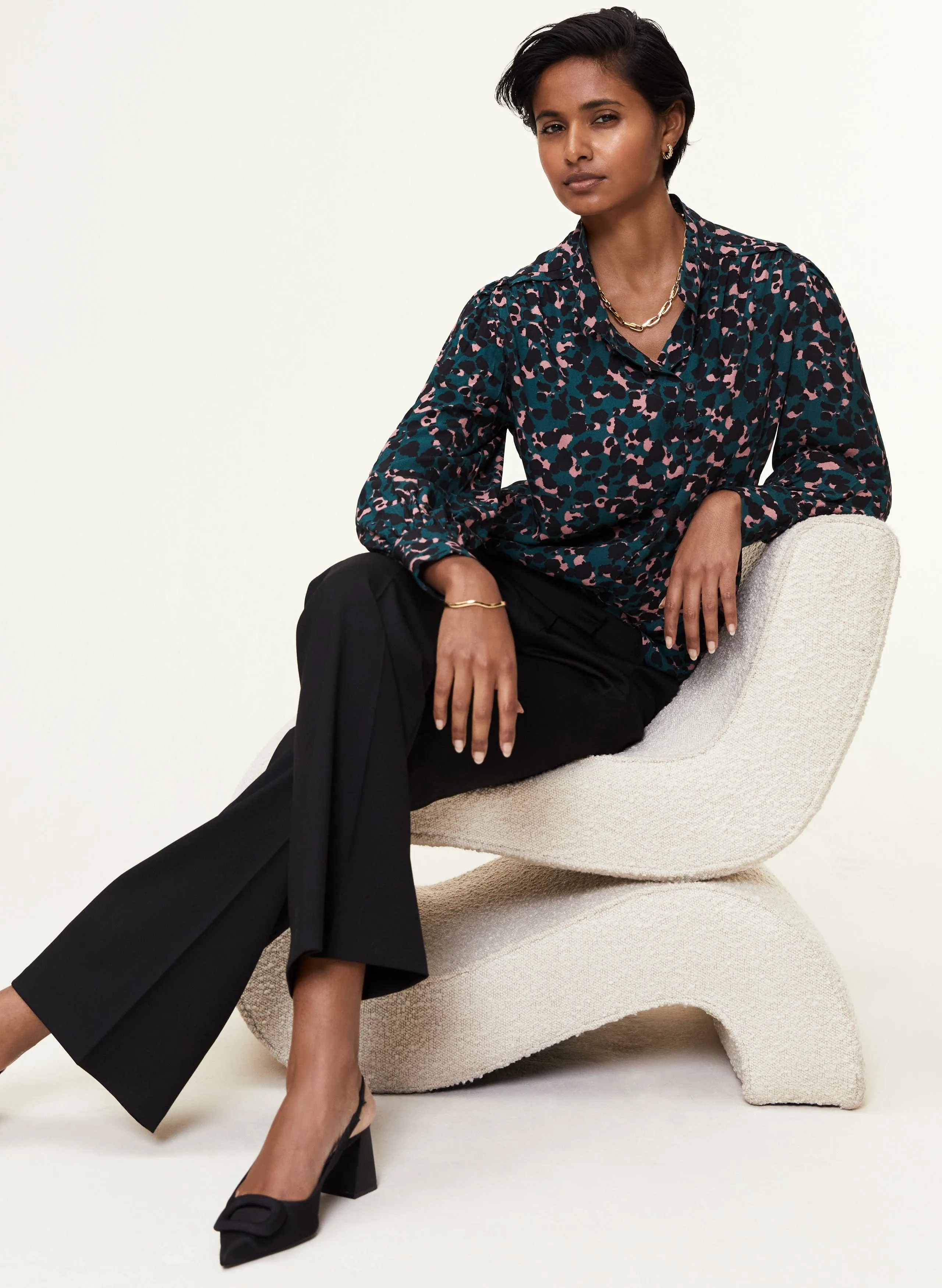 Tirtho LENZING™ ECOVERO™ Blouse | Cedar Ink Print