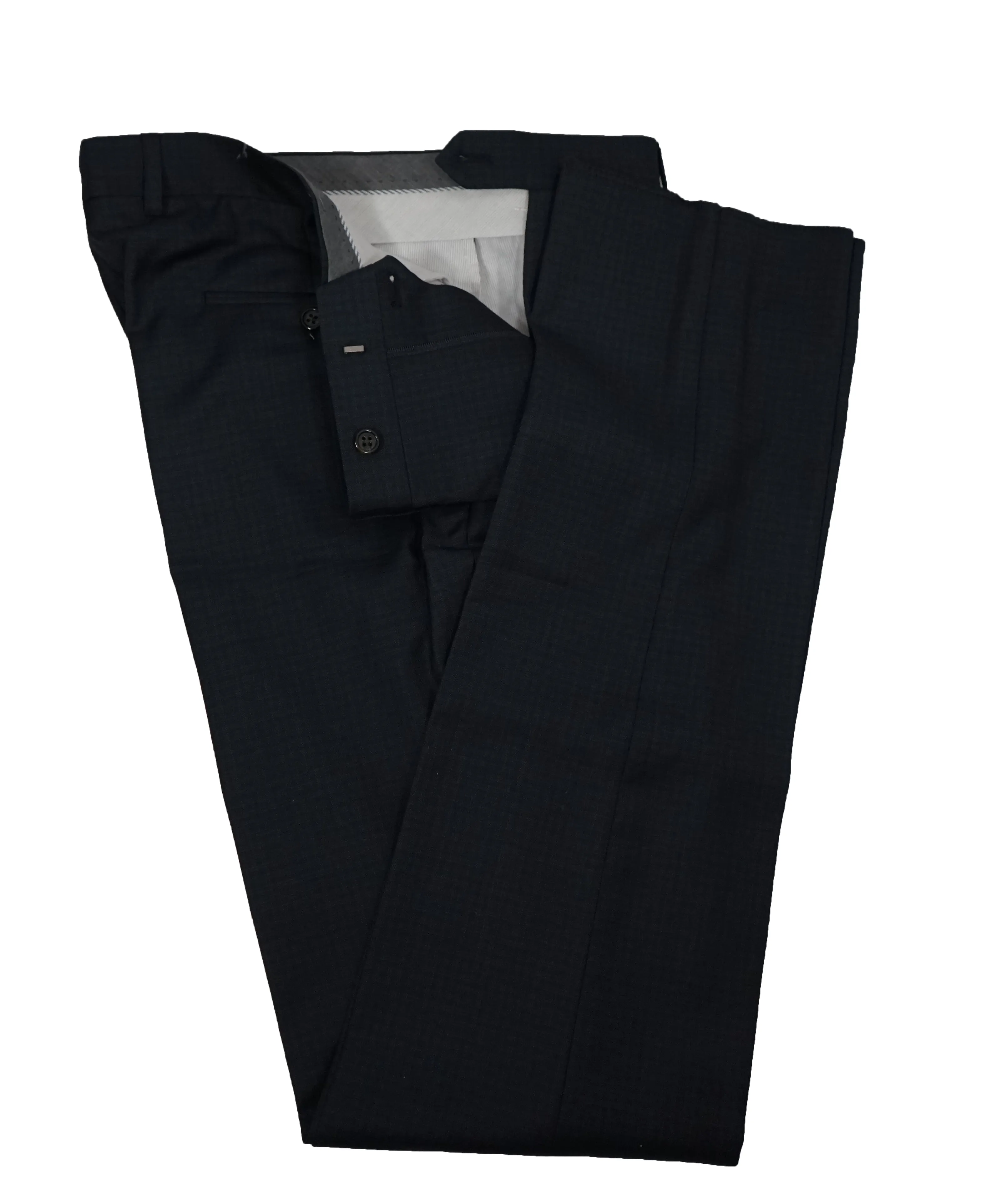 TODD SNYDER - “Mayfair Fit” Check Suit In Blue & Gray - 40R