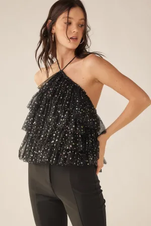 Tulle Tiered Start Halter Top