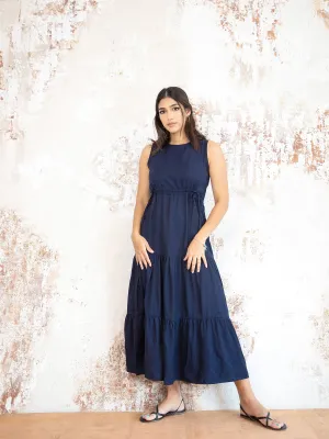 Tunnel Detailed Tiered Midi Dress
