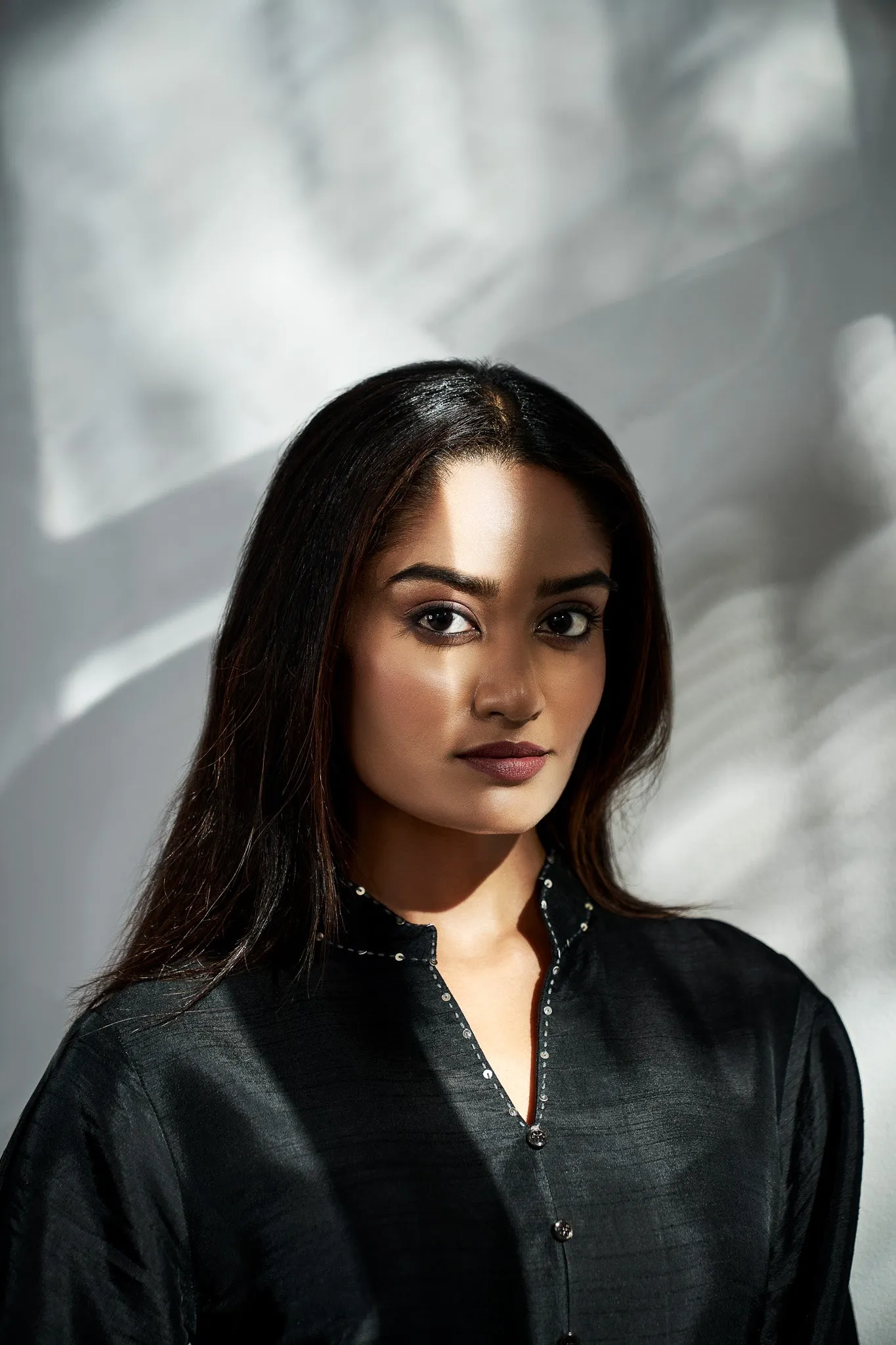 Tusser Silk Black Kurta Set