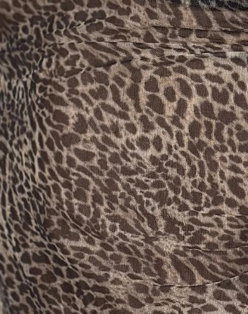 Ulyana Cami Top in Leopard Print Mesh