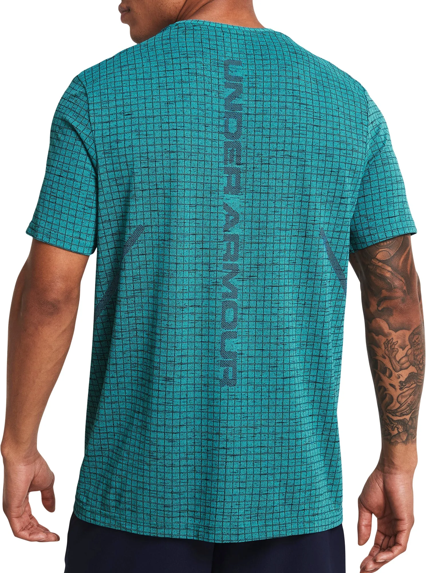Under Armour Seamless Grid Short Sleeve Mens Training Top - Green