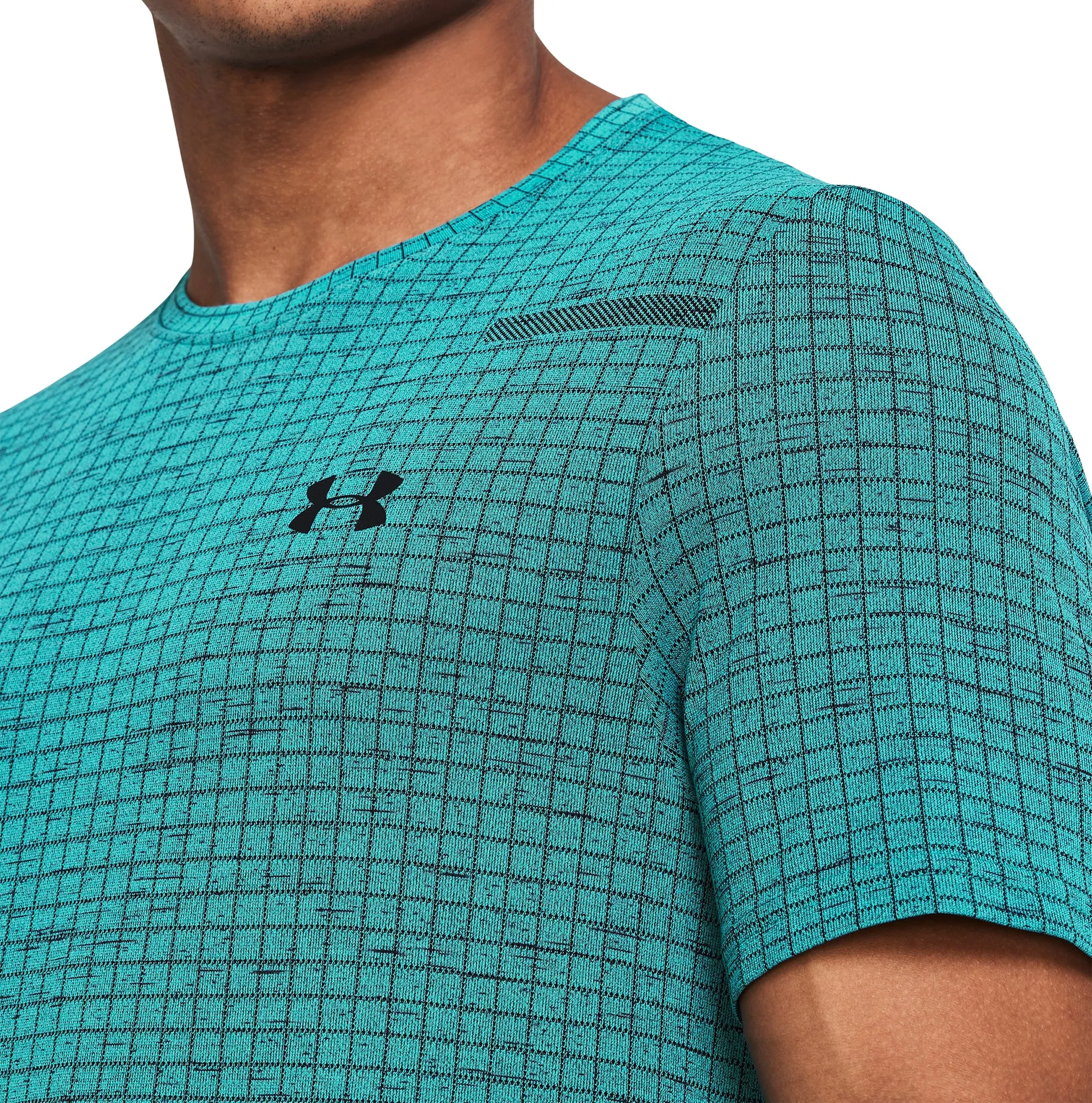 Under Armour Seamless Grid Short Sleeve Mens Training Top - Green