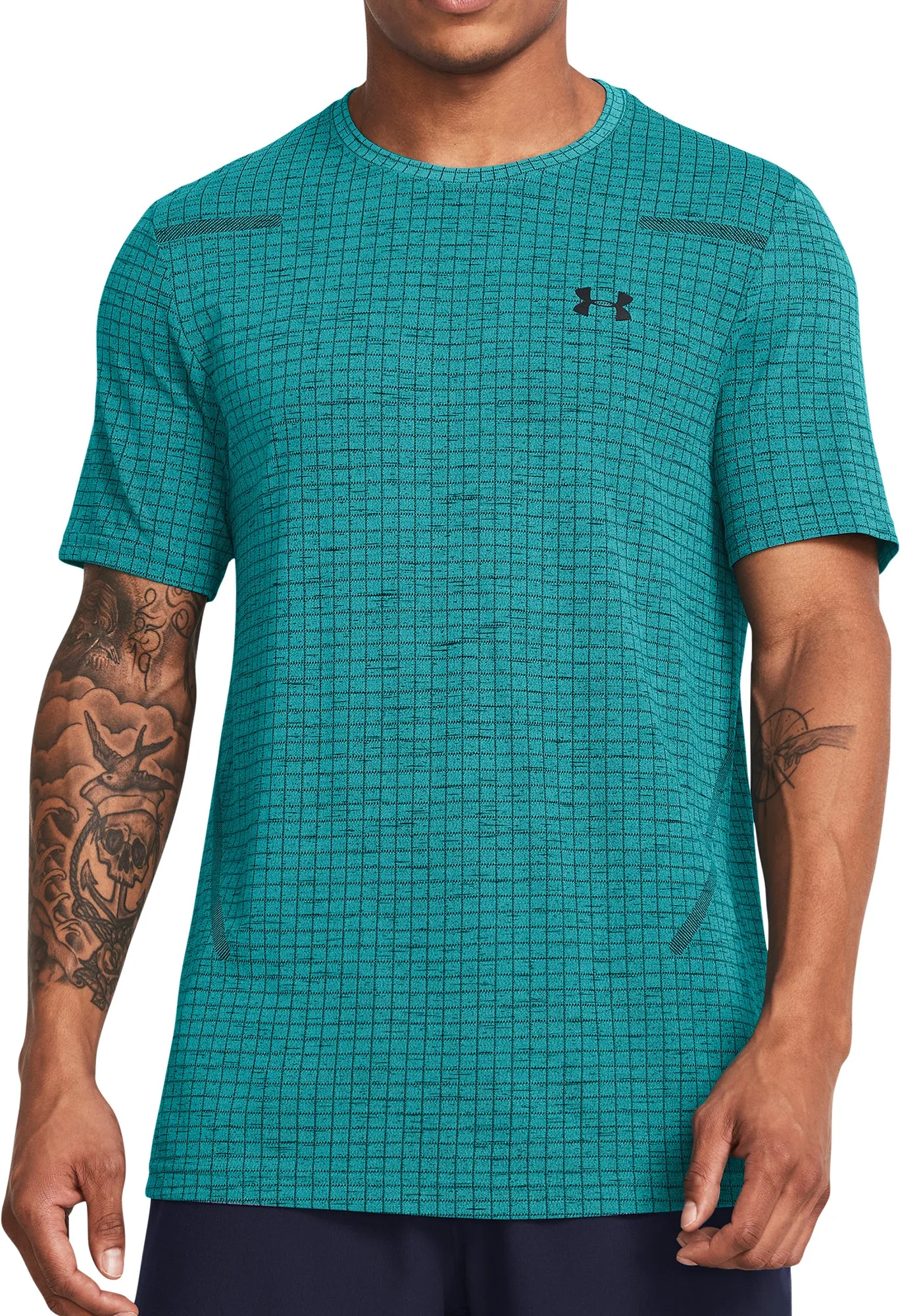 Under Armour Seamless Grid Short Sleeve Mens Training Top - Green
