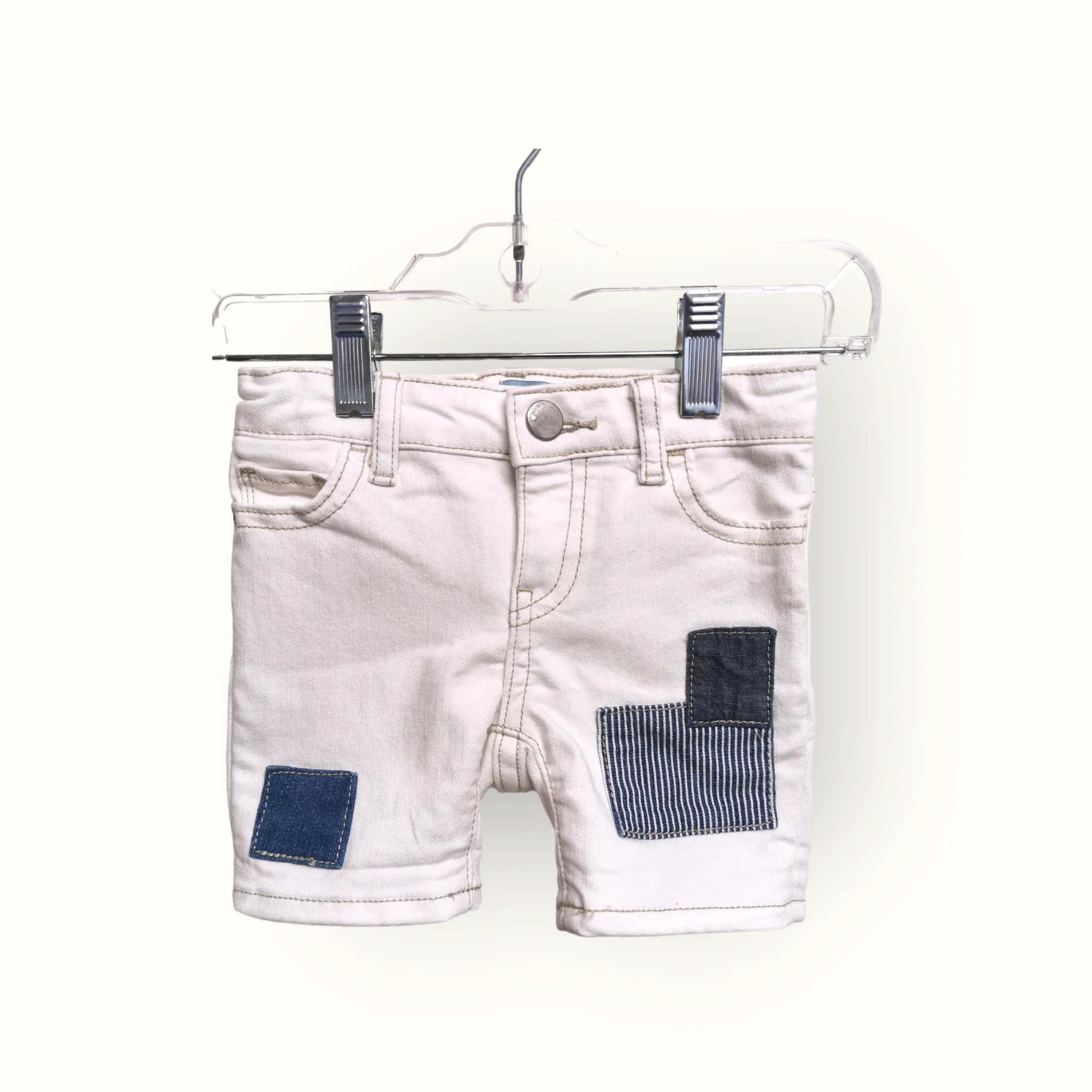 UNISEX SIZE 12/18 MONTHS - Baby GAP, Patchwork Denim Shorts EUC B51