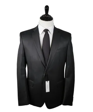 VERSACE COLLECTION - Notch Lapel Black Suit With Muted Sheen - 40R