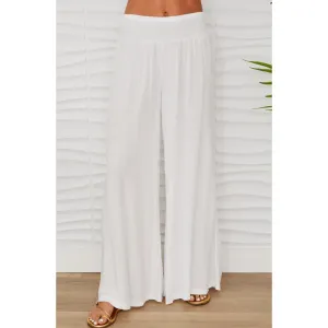 Viscose Elastic Smocked Palazzo Pant