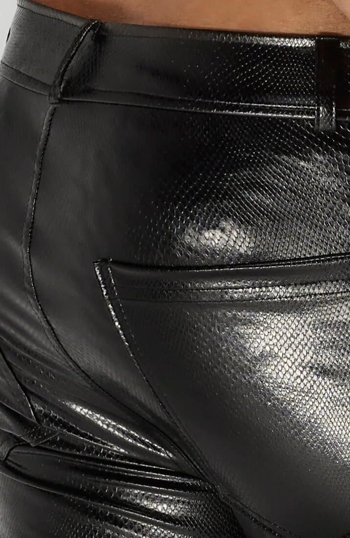 Wet look X snakeskin pants - ALPHA
