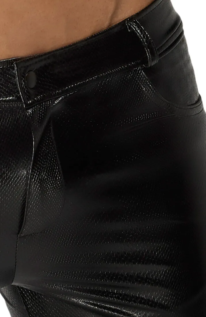 Wet look X snakeskin pants - ALPHA