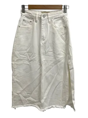 White Denim Side Slit Skirt TTR