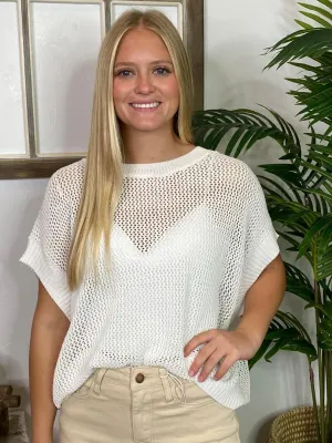 White Mesh Top