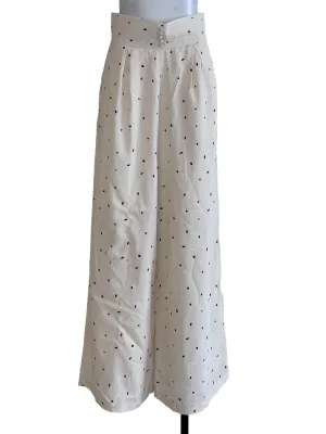 White Polka Dot Palazzo Pants
