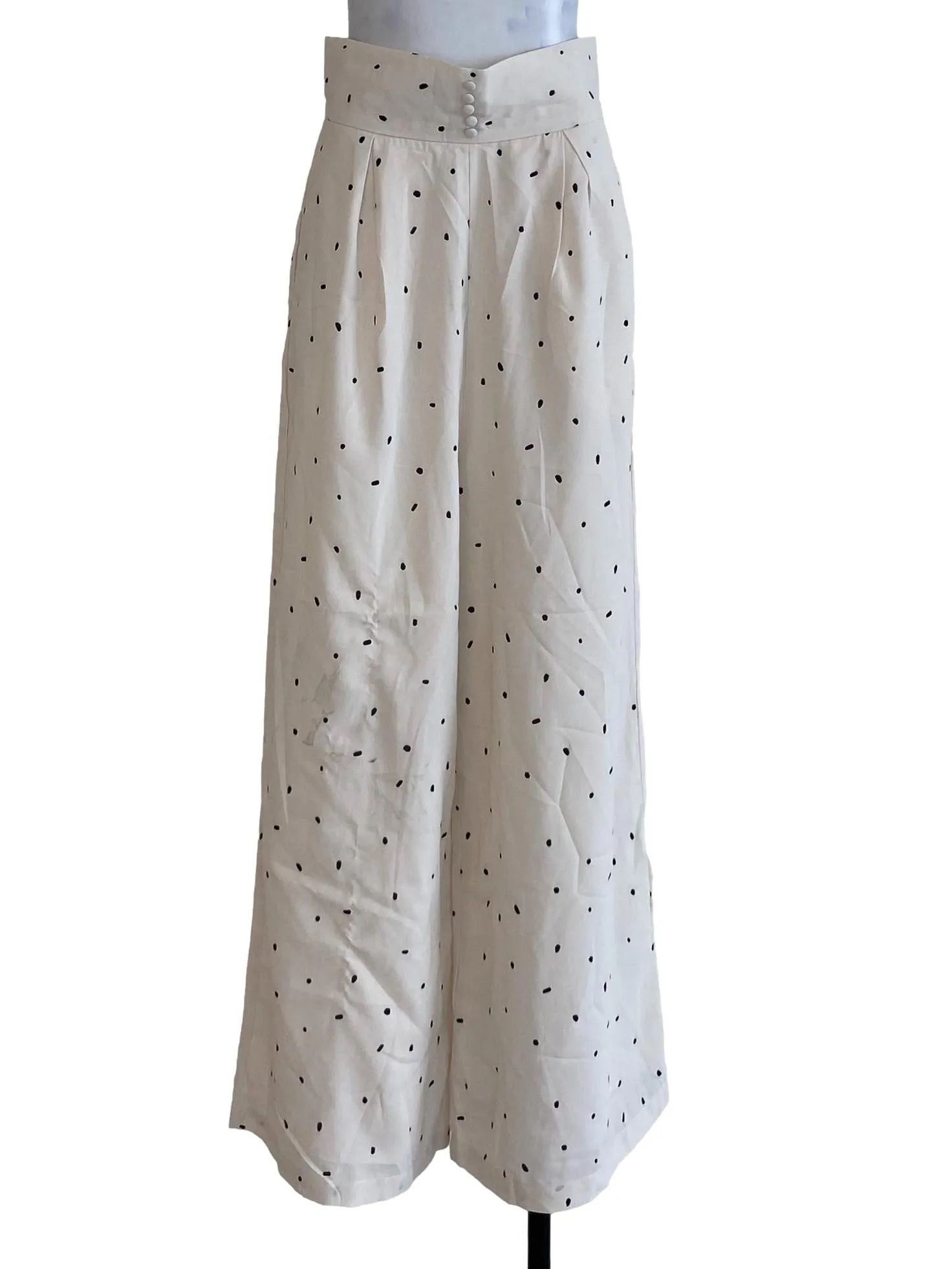 White Polka Dot Palazzo Pants