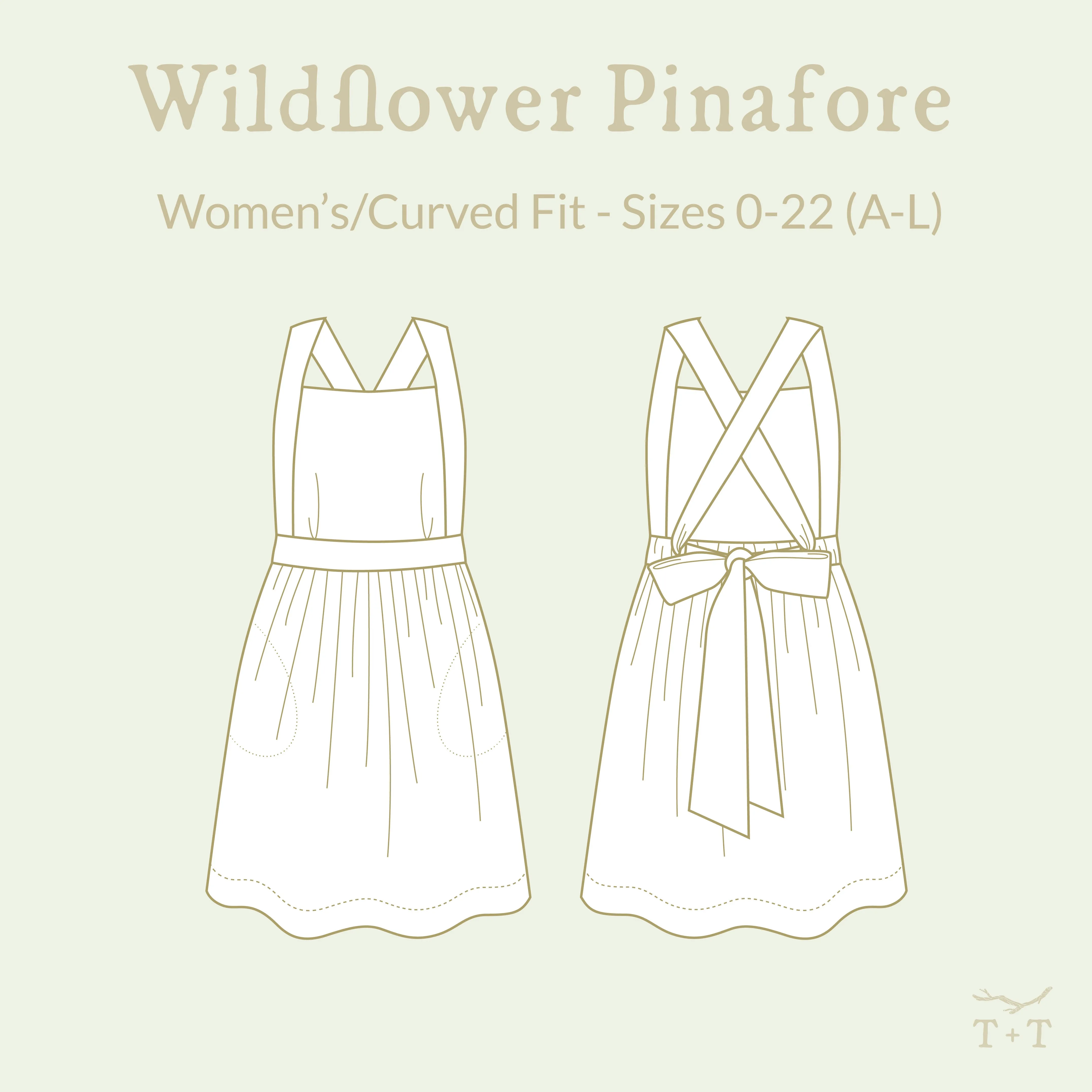 Wildflower Pinafore Sewing Pattern - Women's/Curved Fit