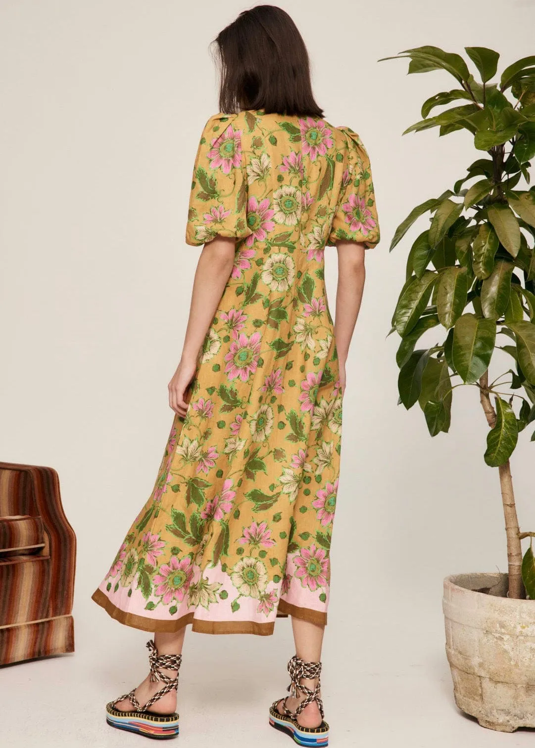 Winnie Midi Dress (Tangerine)