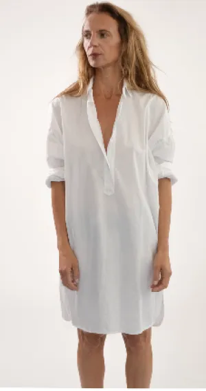 Zoe Tunic Shirt Dress White